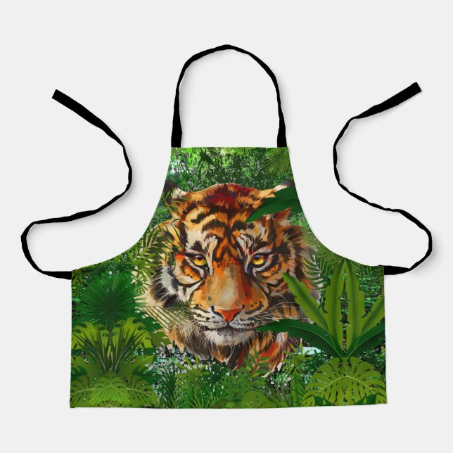 Tablier Tiger Apron | Apron du tigre de la jungle naturell (Recto)
