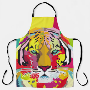 Tablier Tiger Pop Art Portrait, pop, tigre, animal, facial
