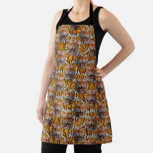 Tablier Tiger Tête Sur Tiger Skin Design Poster de animal