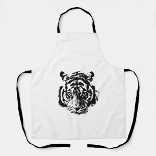Tablier Tigre noir et blanc Pop Art