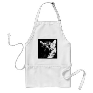 Tablier Tigre noir et blanc Pop Art