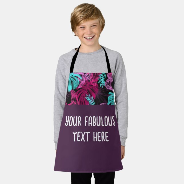 Tablier Tiki photo et texte personnalisé (Porté)