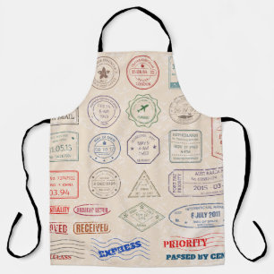 Tablier timbres-poste vintages vintages de pays