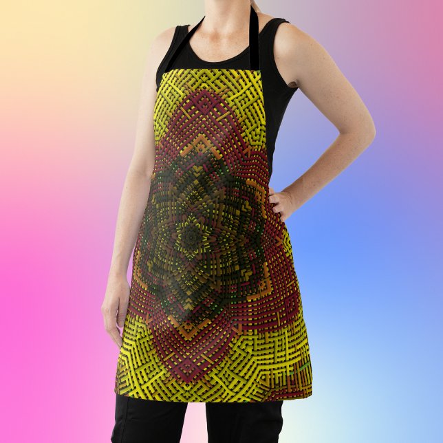 Tablier Tisser Mandala jaune et orange (Créateur téléchargé)