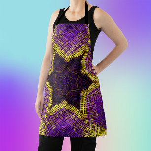 Tablier Tisser Mandala violet et jaune