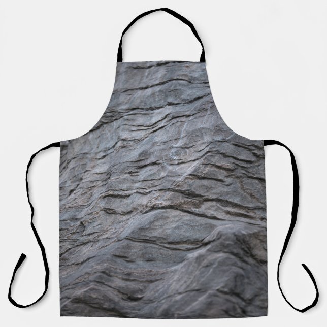 Tablier Tissu rayé noir et gris (Recto)