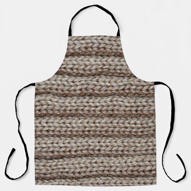 Tablier Tissu tricoté plat, texture marron. (Recto)