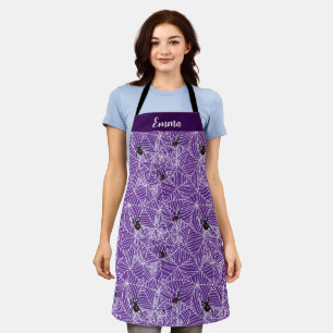 Tablier Toile d'araignée veuve noire violet 
