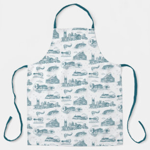Tablier Toile de Nashville Crépuscule sur Fond Blanc