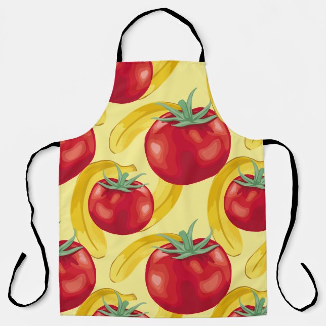 Tablier Tomate rouge et fruits sans soudure motif design (Recto)