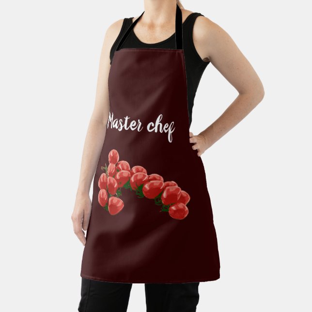 Tablier tomates cerises fraîches sur une branche avec tabl (Insitu)