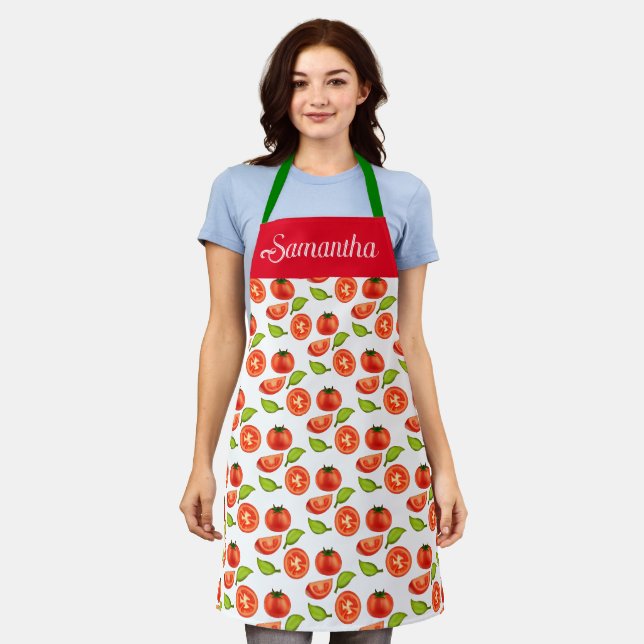 Tablier Tomates Et Feuilles D'Orégano (Porté)