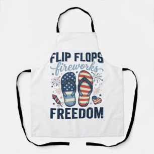 Tablier Tongs Patriotiques Feux d'Artifice de la Liberté C