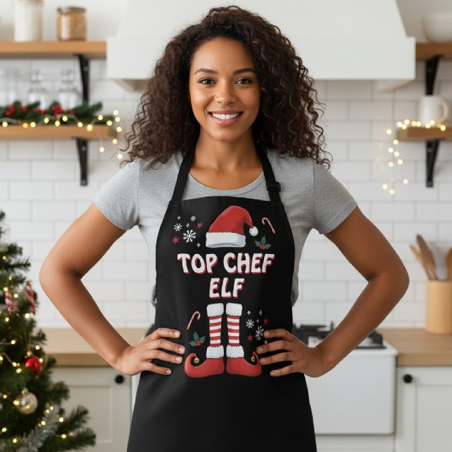 Tablier Top Chef de Noël T-shirt noir (Créateur téléchargé)