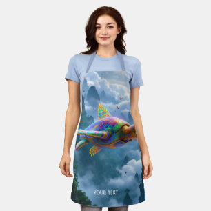 Tablier Tortue arc-en-ciel mignonne Imaginaire