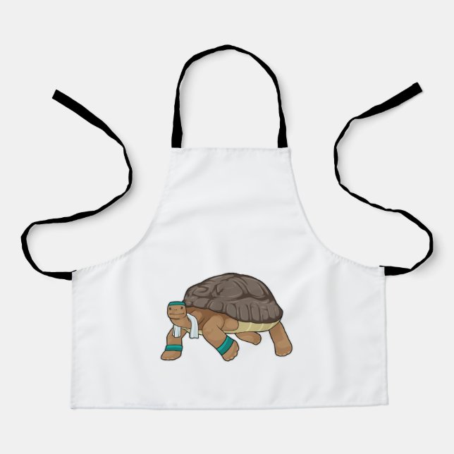 Tablier Tortue comme coureur avec serviette (Recto)