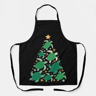 Tablier Tortue de mer de Noël Arbre Étoile Étoile de mer F