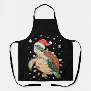 Tablier Tortue de mer Lumières de Noël Chapeau Xmas Fêtes