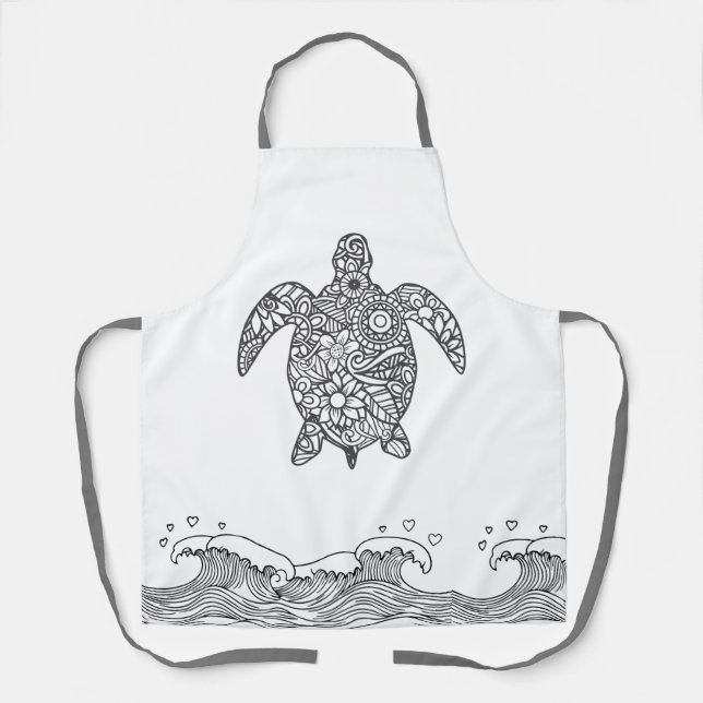 Tablier Tortue de mer Mandala (Recto)