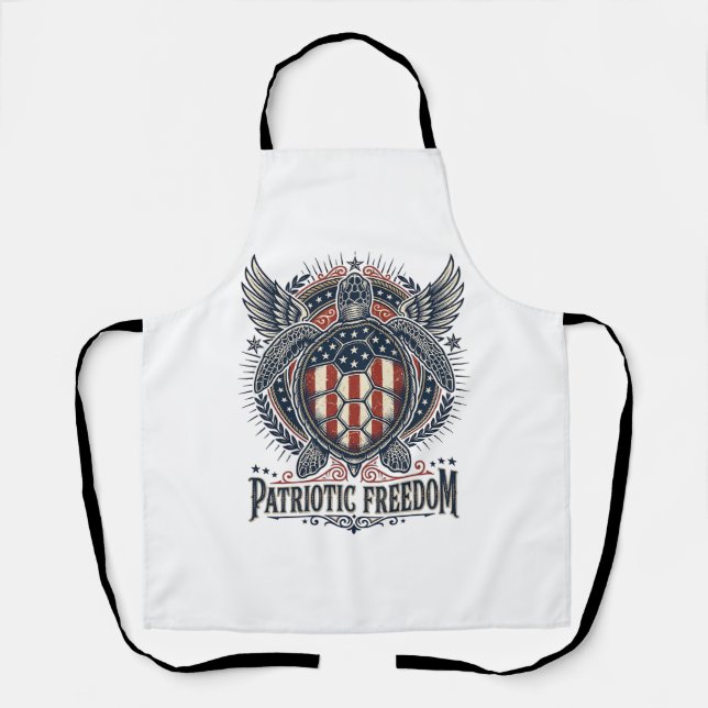 Tablier Tortue de mer patriotique (Recto)