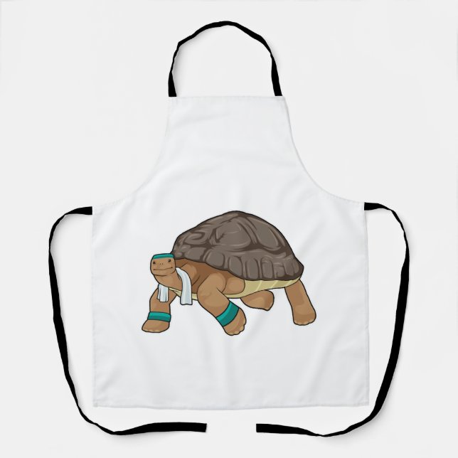 Tablier Tortue en coureur avec serviette (Recto)