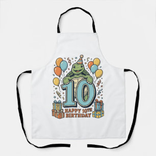 Tablier Tortue mignonne 10e anniversaire conception de fêt