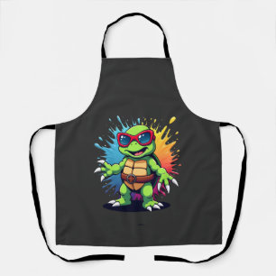Tablier Tortue Mignonne Portant Des Lunettes De Soleil Pei