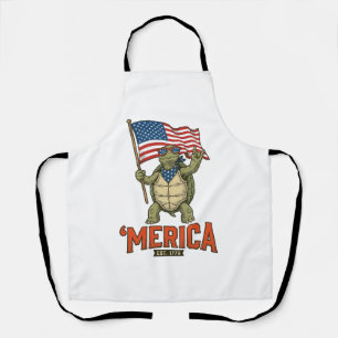 Tablier Tortue Patriotique ‘Merica Vintage Vector
