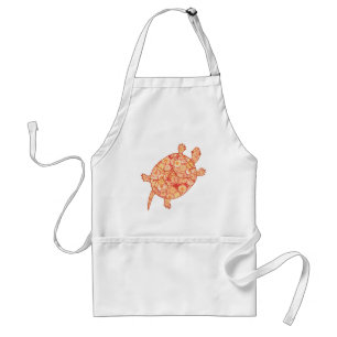 Tablier Tortue tourbée fractale - nuances de mandarine ora