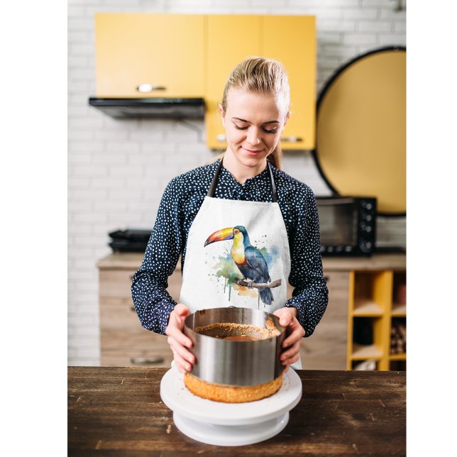 Tablier toucan coloré assis sur une branche (Créateur téléchargé)