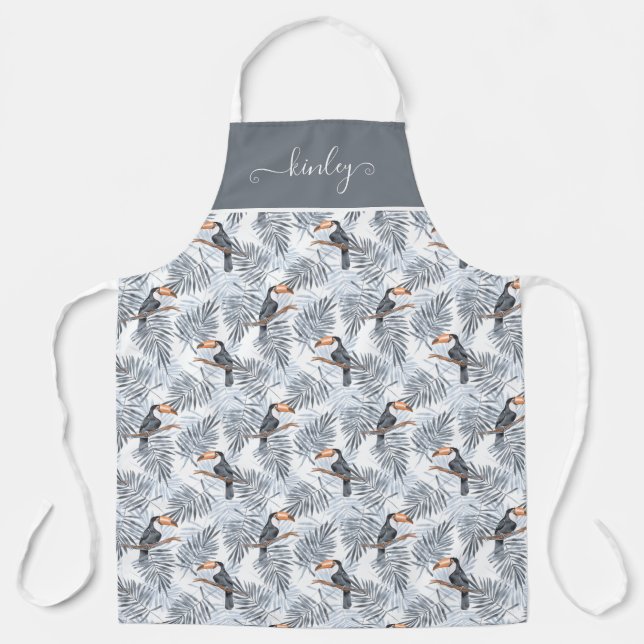 Tablier Toucan gris (Recto)