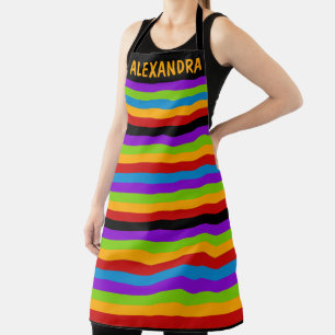 Tablier Touch of Black Rainbow Stripe Custom
