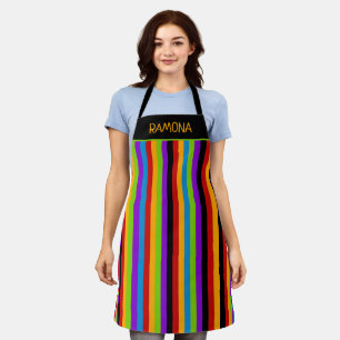 Tablier Touch of Black Rainbow Stripe Custom