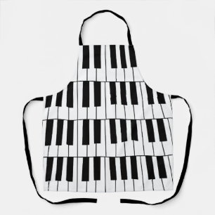 Tablier Touches de piano noires et blanches Pianiste Music