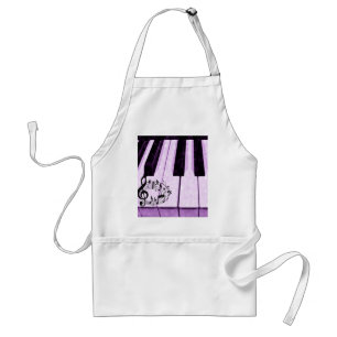 Tablier Touches Violettes & Notes de Musique_