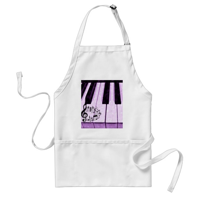 Tablier Touches Violettes & Notes de Musique_ (Devant)