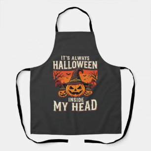 Tablier Toujours Citrouille de Halloween Design de Sorcièr
