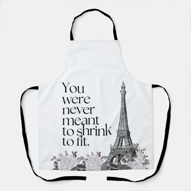 Tablier Tour Eiffel de Paris Art mural de citation motivat (Recto)