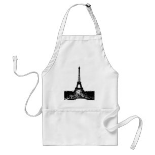 Tablier Tour Eiffel noir et blanc