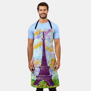 Tablier Tour Eiffel Paysage de Printemps Pointillisme