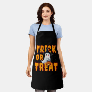 Tablier tour ou friandise halloween mignon fantôme citroui