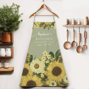 Tablier Tournesol floral Pays Nom de la femme Apron