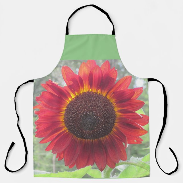 Tablier Tournesol rouge rouillé (Recto)
