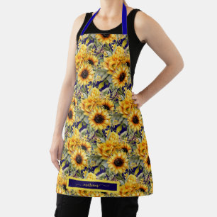Tablier Tournesols à l'aquarelle dans le style de Van Gogh
