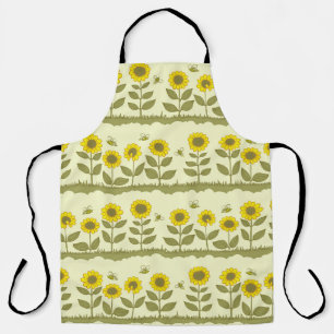 Tablier Tournesols, abeilles, motif mignon et sans couture