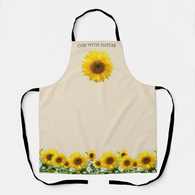 Tablier Tournesols élégants sur fond beige clair (Recto)