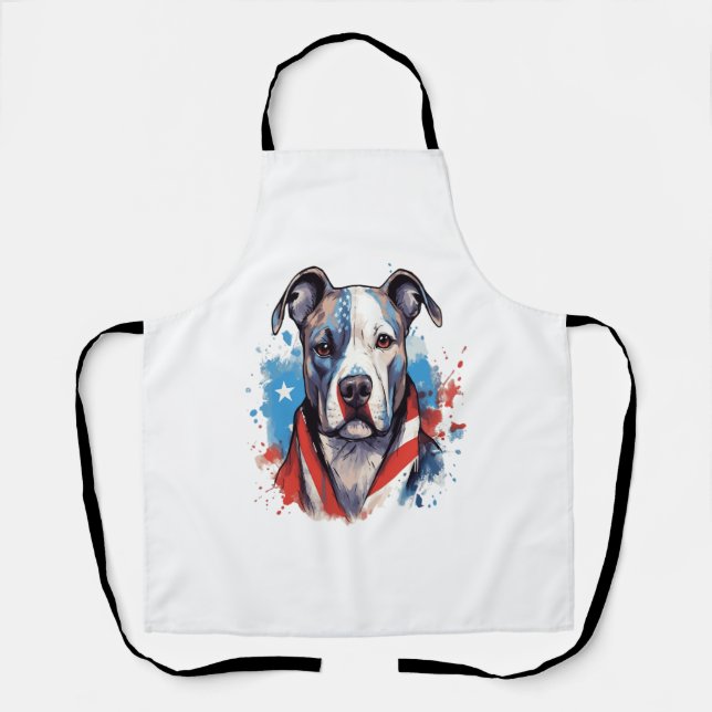 Tablier TOUS LES AMÉRICAINS Amateurs de CHIENS pit bull (Recto)