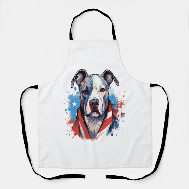 Tablier TOUS LES AMÉRICAINS Amateurs de CHIENS pit bull 2 (Recto)