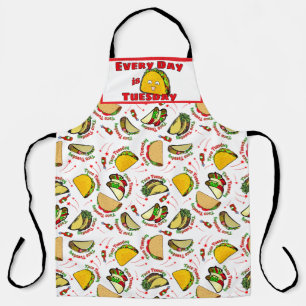 Tablier Tous les jours Taco mardi Hard & Soft Tacos Blanc