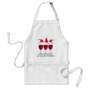 TABLIER TOUS QUE JE VEUX POUR LE VIN ROUGE DE NOËL… ET